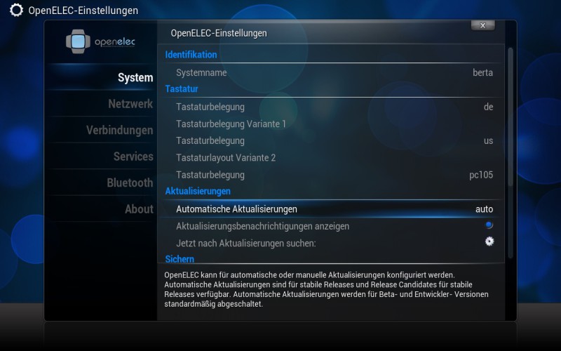 openelec einstellungen 01 800x500 - OpenELEC - Einstellungen - System