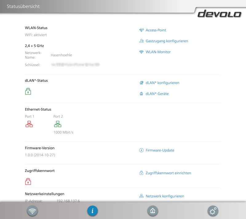 devolo webinterface 1200 wifi ac status 800x712 - devolo Webinterface 1200+ WiFi ac - Status