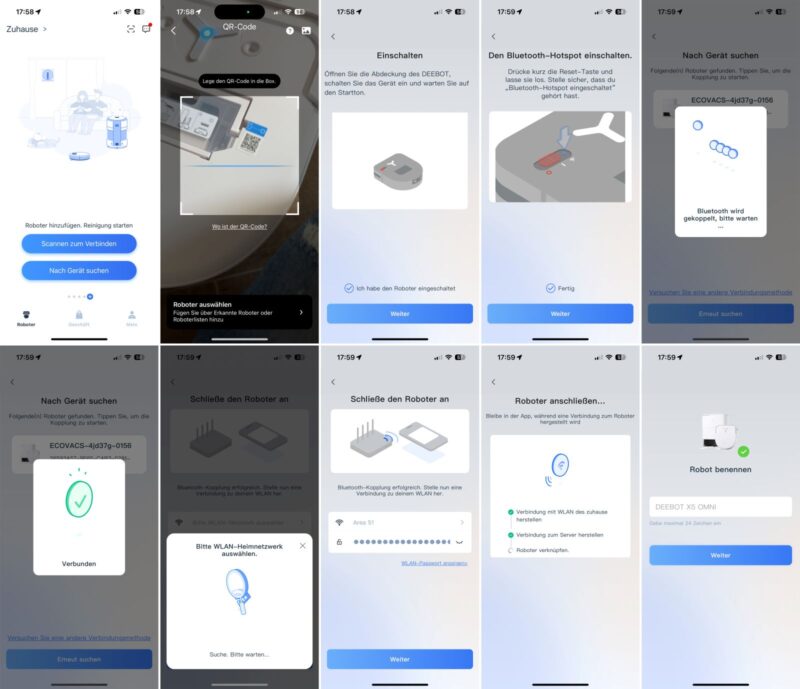 ecovacs deebot x5 omni verbindung einrichtung 800x689 - Test – ECOVACS DEEBOT X5 OMNI – Saugroboter